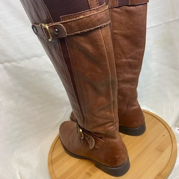 NATURALIZER Tall LEATHER Brown Boots Women Shoe Size 7.5 - Picture 3 of 7